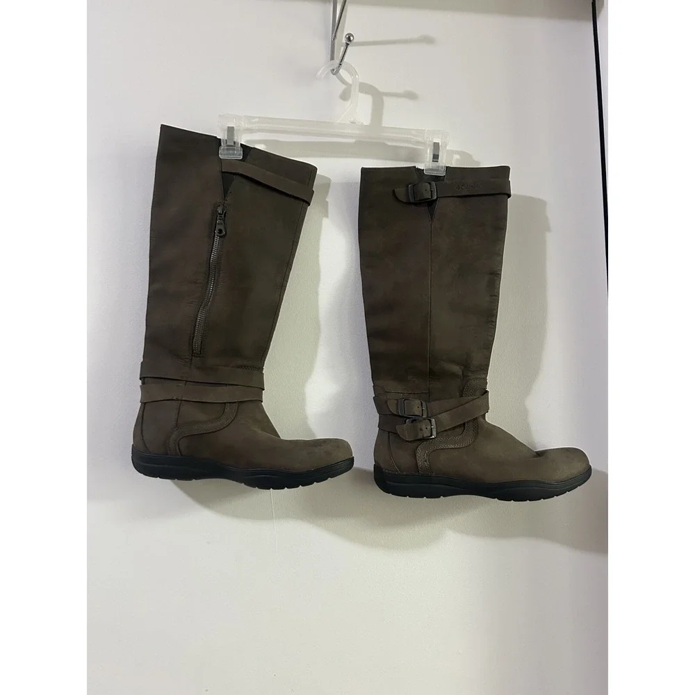 Columbia Boots Women's Brown Leather Waterproof Knee High Jessa Riding Pull On 8